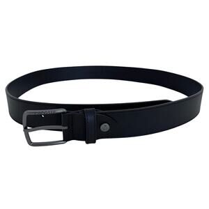 Lacoste Black Leather Belt Logo Buckle Men’s Size 40”